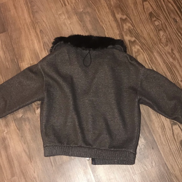 3.1 Phillip Lim Grey Coat with Fur Collar - Picture 8 of 8